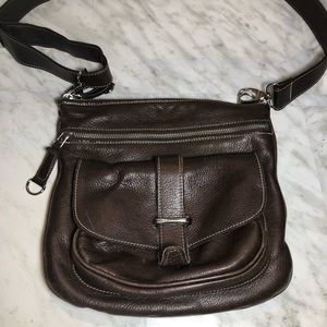 Roots Leather Brown Crossbody